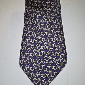 Hermes Tie in Deep Purple and Cream Design